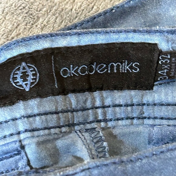 Akademiks Stretch Slim Fit Cargo Joggers Mens Pants Size 34x32 Blue Y2K HipHop - Picture 11 of 13